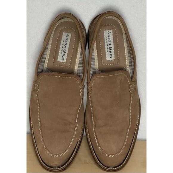 Aston Grey Salkin Loafers Brown Suede / Men’s size 10 EUC Comfort Preppy Casual - Picture 1 of 8